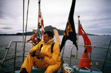 John Sanders at sea, 12 October 1986