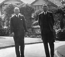 Tatsuo Kawai with Melbourne Consul Tsuneo Hattori at Carn Brea, Melbourne, 1941. JCPML01224/53. 
