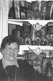 Recording stories of Greek Orthodox religious icons with Mrs Katina Asvesti, Perth W.A.