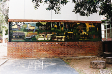Mural on old schoolroom at the Glen Forrest Primary School completed by students for the 1991 Centenary. 