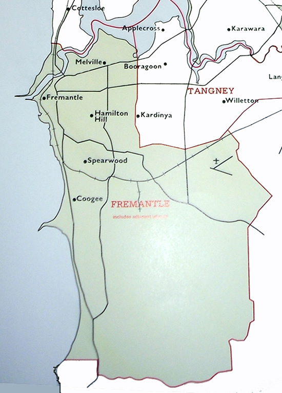 Map 13: The federal electorate of Fremantle from 1989-1997.