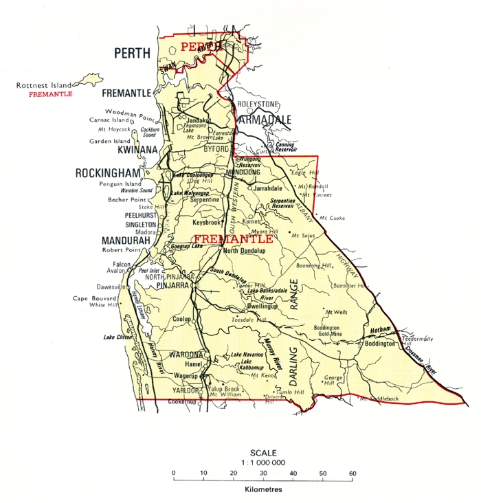 Map 1B: The federal electorate of Fremantle from 1901-1905.