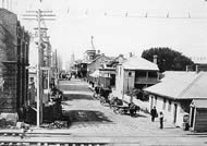 High St, Fremantle, looking east from the railway line, c 1901