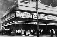 Watson's Luncheon Rooms on the corner of High and Mouat Streets, Fremantle, 1907/1914.
