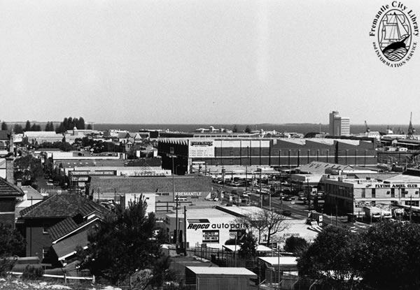 View of Fremantle, 1990, looking south-south west from Cantonment Hill.