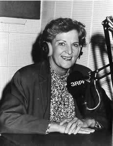 Hazel Hawke compering radio talk-back program, Melbourne, 1988.