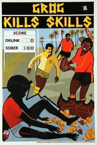 Marie McMahon, Redback Graphix, Grog Kills Skills - Football Version, 1988