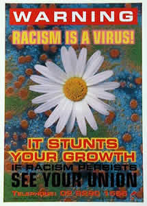 Michael Callaghan, Greg McLachlan, Redback Graphix, Warning Racism Is A Virus, 1997