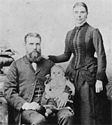 John & Kate Curtin with son John, taken in Melbourne 1885. JCPML00004/1.