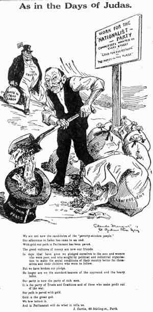 Anti-Hughes Cartoon from the Westralian Worker, 4 May 1917