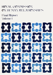 Cover of Royal Commission on Human Relationships Final Report Vol. 1