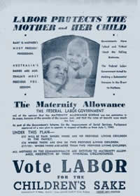 'Labor protects the mother and her child' poster, 1943