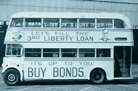 Sydney bus with advertisement for 3rd Liberty Loan