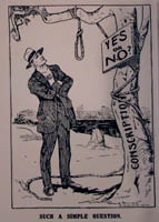 'Such a simple question'. World War 1 anti-conscription cartoon, Australian Worker, 1917