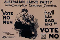World War 1 anti-conscription campaign publicity