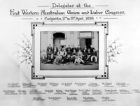 Delegates to the First WA Union and Labor Congress, Coolgardie, 1899