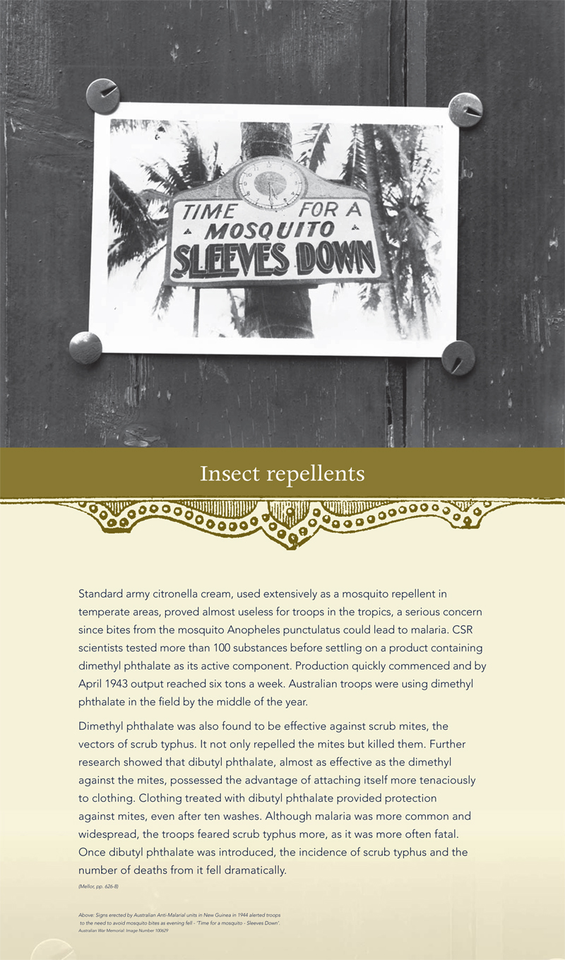 Insect repellents exhibition panel