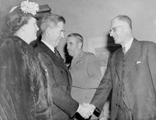 USA Vice-President Wallace meets John Curtin, Washington, 24 April 1944. Records of Lloyd Ross. Original held by National Library of Australia MS 3939, Series 11, Folder 66. JCPML00617/66/30.