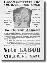 'Labor protects the mother and her child', ALP leaflet for 1943 federal election