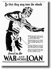 Government advertisement 'Invest in war and works loan', 1941
