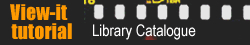 Logo used on web pages for View-it tutorial on using the Library catalogue, 2004