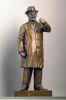 Bronze of Curtin making a speech