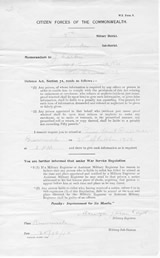 The summons for John Curtin to enlist, November 1916. JCPML00402/12.