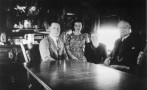 PM and party in the Prince of Wales Carriage, Nullarbor