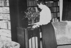Mrs Curtin in the living room at Jarrad St