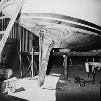 Endeavour after the removal of the original keel. CUL00039/2/1.