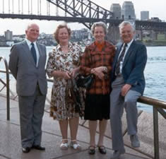 Tom and Margaret Fitzgerald in Sydney with Elsie and Stan Macleod, 1986
