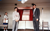 Curtin University Library. Geoff Gallop Collection. Records of Geoff Gallop. Geoff Gallop at the opening of the Arts Library building at Mt Lawley Primary School, 12 April 1990. GG00007/1/8.