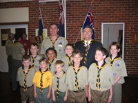 Curtin University Library. Geoff Gallop Collection. Records of Geoff Gallop. Geoff Gallop with a group of Boy Scouts, 2004. GG00020/49