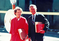 Hazel and Bob Hawke on the royal yacht Britannia