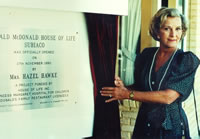 Hazel Hawke opening the Ronald McDonald House of Life