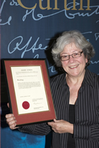 Dr Carmen Lawrence holding the Letters Patent appointing her as Premier. Photo taken before the collection launch, 13 November 2008.
