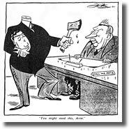 'You might need this, Artie'. Cartoon by John Frith, The Bulletin, 3 September 1941
